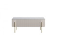 Coffee Table with Drawers Malmi 100 cm, cashmere, crema bianca, gold legs