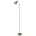 GoodHome Floor Lamp Hetange E27, brushed chrome