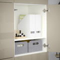 BESTÅ Storage combination with doors, white, Selsviken high-gloss beige, 120x40x192 cm