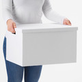 TJENA Storage box with lid, white, 35x50x30 cm