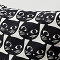 GERDIE Cushion, white, black cat, 40x40 cm