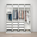 PAX / REINSVOLL Wardrobe combination, white, grey-beige, 200x60x236 cm