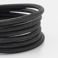 SUNNEBY Cord set, black textile, 1.8 m