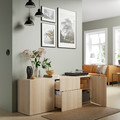 BESTÅ Storage combination with drawers, white stained oak effect/Lappviken white stained oak effect, 180x42x65 cm