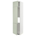 METOD High cab f fridge/freezer w 3 doors, white/Stensund light green, 60x60x240 cm