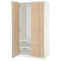 PAX / BERGSBO Wardrobe, white/white stained oak effect, 100x60x201 cm