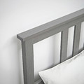 HEMNES Bed frame, grey stained/Lindbåden, 160x200 cm