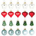 VINTERFINT Tree ornament set of 20, bauble glass/mixed shapes mixed colours