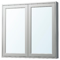 TÄNNFORSEN Mirror cabinet with doors, light grey, 100x15x95 cm