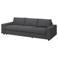 VIMLE Cover for 3-seat sofa-bed, with wide armrests/Hallarp grey
