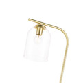 GoodHome Floor Lamp Thestias E27, transparent/brass