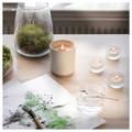 SILKESTRÄD Scented candle in ceramic jar, dew & moss/off-white, 45 hr