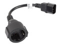 Lanberg Extension Power Cable IEC 320 C14 - Schuko 20cm  black