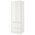 SMÅSTAD / PLATSA Wardrobe, white with frame/with 2 drawers, 60x42x181 cm