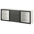 BESTÅ Storage combination with drawers, white Lappviken/Stubbarp/Fällsvik anthracite, 180x42x74 cm