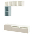 BESTÅ / EKET Cabinet combination for TV, white/light grey-blue, 180x42x170 cm