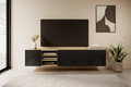 Wall-Mounted TV Cabinet Asha 200 cm, artisan/matt black