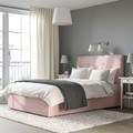 IDANÄS upholstered ottoman bed, Gunnared pale pink, 160x200 cm