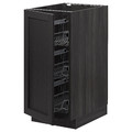 METOD Base cabinet with wire baskets, black/Lerhyttan black stained, 40x60 cm