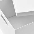 TJENA Storage box with lid, white, 25x35x20 cm