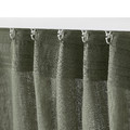 DYTÅG Curtains, 1 pair, grey-green, 145x300 cm