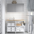 ENHET Storage combination, white/grey frame, 123x63.5x207 cm