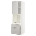 METOD / MAXIMERA Hi cab f ov w dr/2 frnt/1 m/1 h drw, white/Lerhyttan light grey, 60x60x200 cm