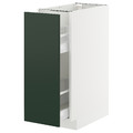 METOD / MAXIMERA Base cabinet/pull-out int fittings, white/Havstorp deep green, 30x60 cm