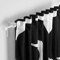 SKÄRMTRY Curtains, 1 pair, black/white, 145x300 cm