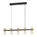 Pendant Lamp Chieveley 5 x E27, black-wood