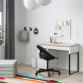 MICKE Desk, white, anthracite, 105x50 cm