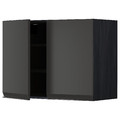 METOD Wall cabinet with shelves/2 doors, black/Upplöv matt anthracite, 80x60 cm