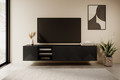 Wall-mounted TV Cabinet Asha 200 cm, matt black