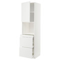 METOD / MAXIMERA Hi cab f micro combi w door/3 drwrs, white/Voxtorp matt white, 60x60x220 cm