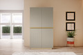 Wardrobe Nicole with Drawer Unit 100 cm, cashmere, gold handles