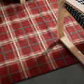 PYSSLINGGRÄS Rug, flatwoven, red check/handmade, 170x240 cm