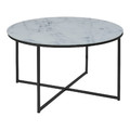 Coffee Table Alisma, round, white/black, glass