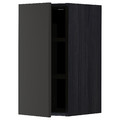 METOD Wall cabinet with shelves, black/Nickebo matt anthracite, 30x60 cm