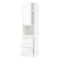 METOD / MAXIMERA Hi cab f micro combi w door/3 drwrs, white/Ringhult white, 60x60x240 cm