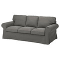 EKTORP Cover for 3-seat sofa, Hakebo dark grey