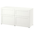 BESTÅ Storage combination w doors/drawers, white/Hanviken white, 120x42x65 cm