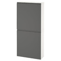 BESTÅ Wall cabinet with 2 doors, white/Västerviken dark grey, 60x22x128 cm