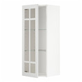 METOD Wall cabinet w shelves/glass door, white/Stensund white, 40x100 cm