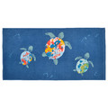 BLÅVINGAD Bath towel, turtle pattern/dark blue, 70x140 cm