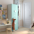 SMÅSTAD / PLATSA Wardrobe, white pale turquoise, with 2 clothes rails, 60x40x180 cm