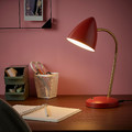 ISNÅLEN LED work lamp, red/brass-colour