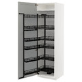 METOD High cabinet with pull-out larder, white/Lerhyttan light grey, 60x60x200 cm