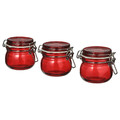 VINTERFINT Jar with lid, red, 13 cl