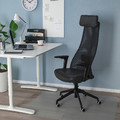 JÄRVFJÄLLET Office chair with armrests, Glose black, 68x68 cm