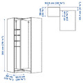 PAX Add-on corner unit with 4 shelves, white, 52.5x58x201.2 cm